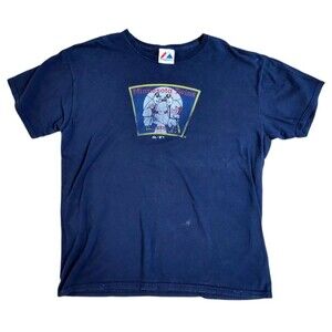 Majestic Minnesota Twins Blue Paul Minnie Adult Large T-Shirt 100% Cotton MLB
